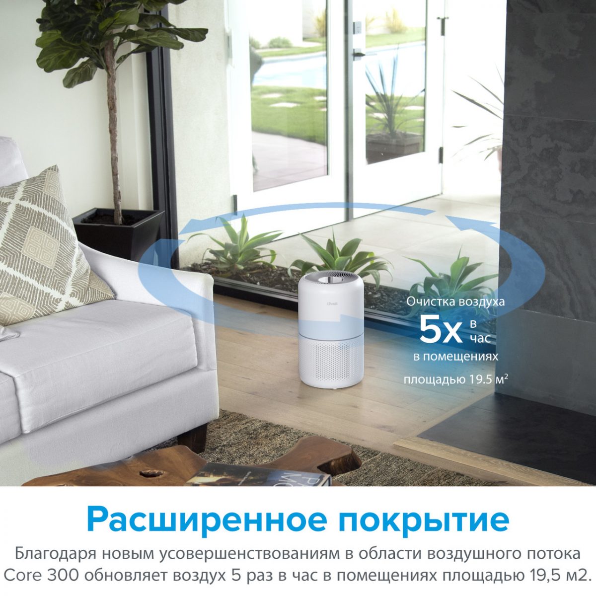 Очищувач повітря levoit CORE 300 White, 40 м², 187 м³/год, справжній HEPA-фільтр 3 в 1, активоване вугілля, датчик стану фільтра, автоматичний режим, сенсорний екран панелі керування
