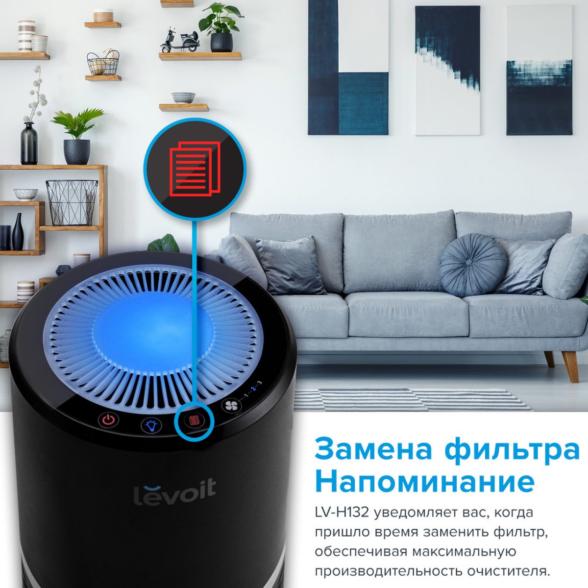 Комплект запасних фільтрів lv-h132-rf для очисника повітря levoit lv-h132, 3-в-1