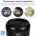 Очищувач повітря levoit CORE 300 Black, 40 м², 187 м³/год, справжній HEPA-фільтр 3 в 1, активоване вугілля, датчик стану фільтра, автоматичний режим, сенсорний екран панелі керування