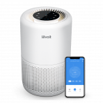 Очищувач повітря Levoit Core 200S Wi-Fi, фільтр 3 в 1 True HEPA, активоване вугілля, дистанційне керування, супер тихий, сенсорний екран, Білий