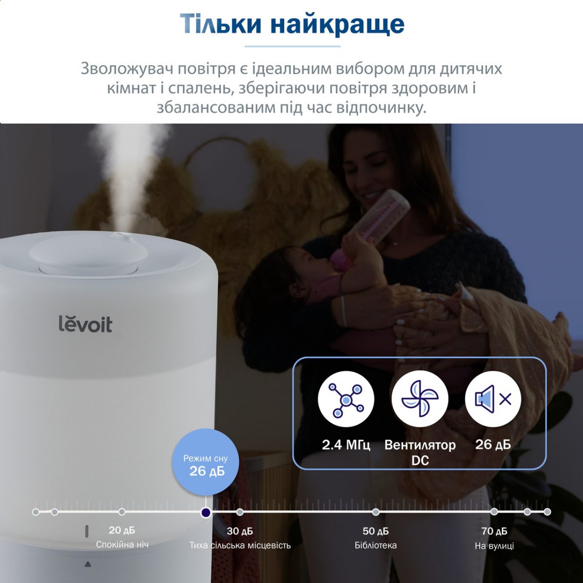 Зволожувач повітря LEVOIT Dual 200S Smart Top-Fill