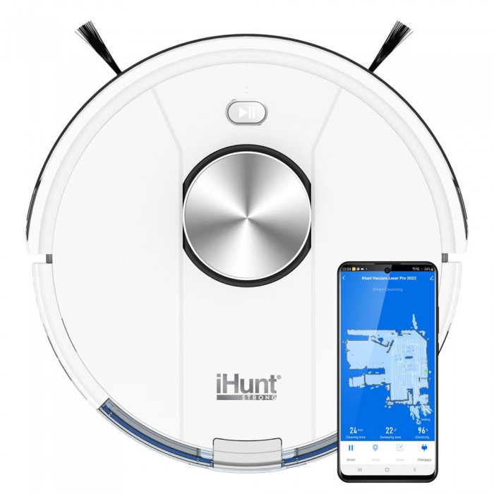 Робот-пилосос iHunt Vacuum Laser Pro 2022 з додатком iHunt Home, швабра, 3-в-1