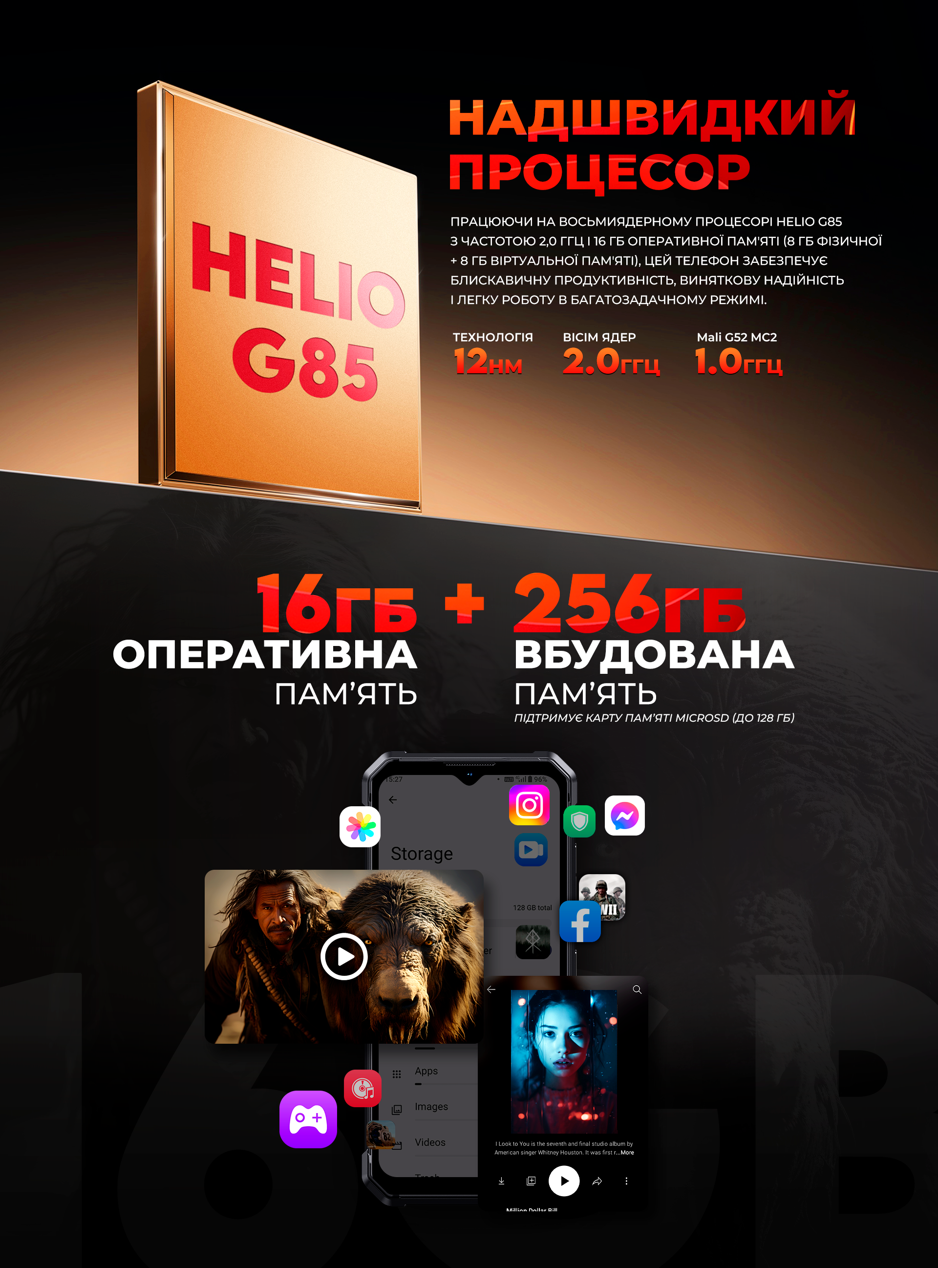 Протиударний cмартфон iHunt Titan Music P22000 ULTRA – 12000м/Аг, 16/256 Гб