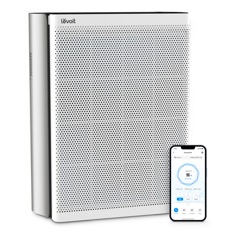 Очищувач повітря Levoit VeSync EverestAir Smart, 130 м², 612 м³/год, дистанційне керування - WI-FI, справжній HEPA-фільтр 3 в 1, активоване вугілля, датчик якості повітря, автоматичний режим, сенсорний екран панелі керування