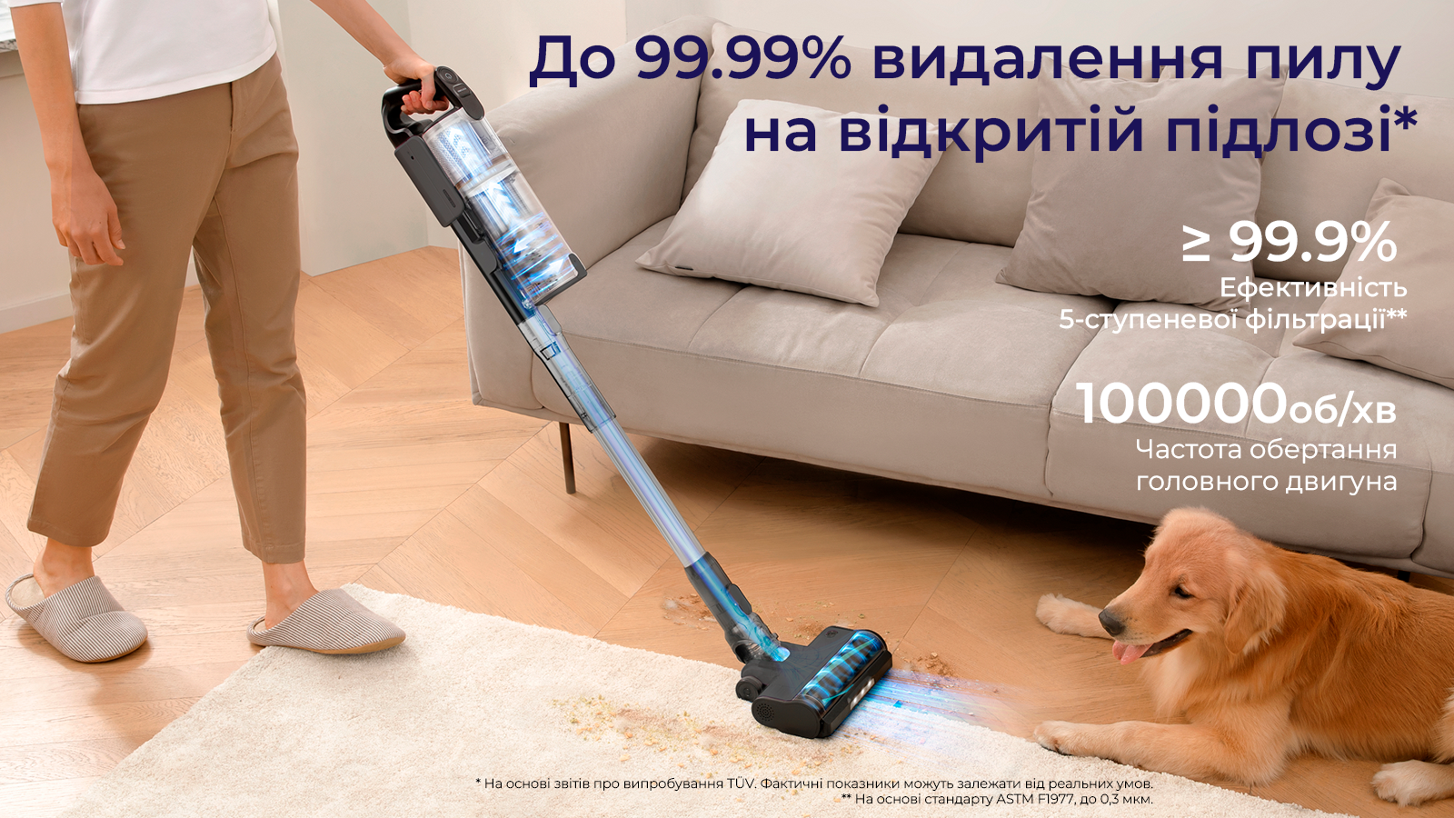 Вертикальний акумуляторний пилосос LEVOIT V200 Сірий, Автономія 50 хв, LED підсвічування, 180W, Ємність 0,75 л, HEPA фільтр 5 ступенів