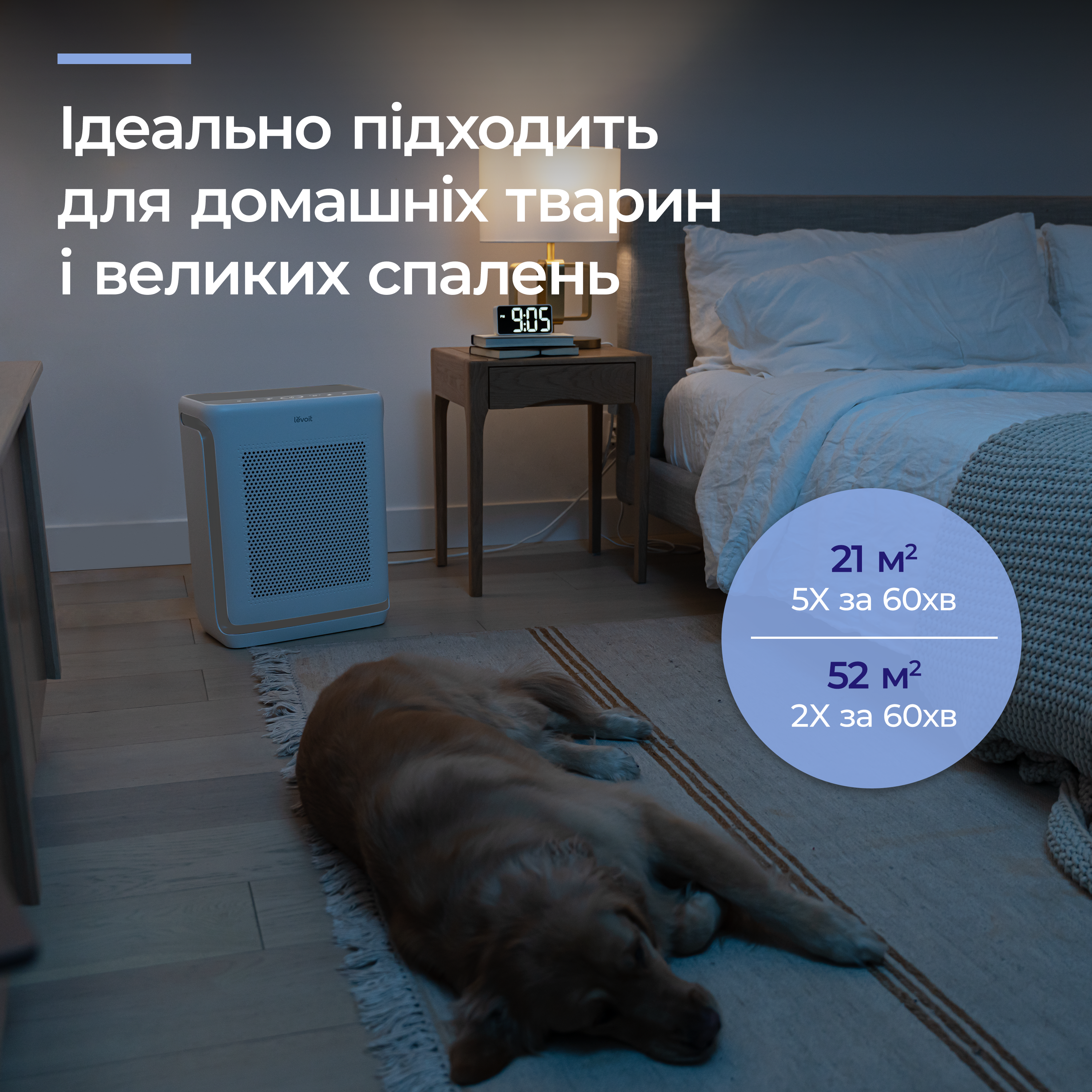 Очисник Levoit Vital 200S Pro Smart, 88 м², 416 м³/год, Wi-FI, справжній HEPA-фільтр 3 в 1, активоване вугілля, датчик якості повітря, автоматичний режим, сенсорний екран панелі керування