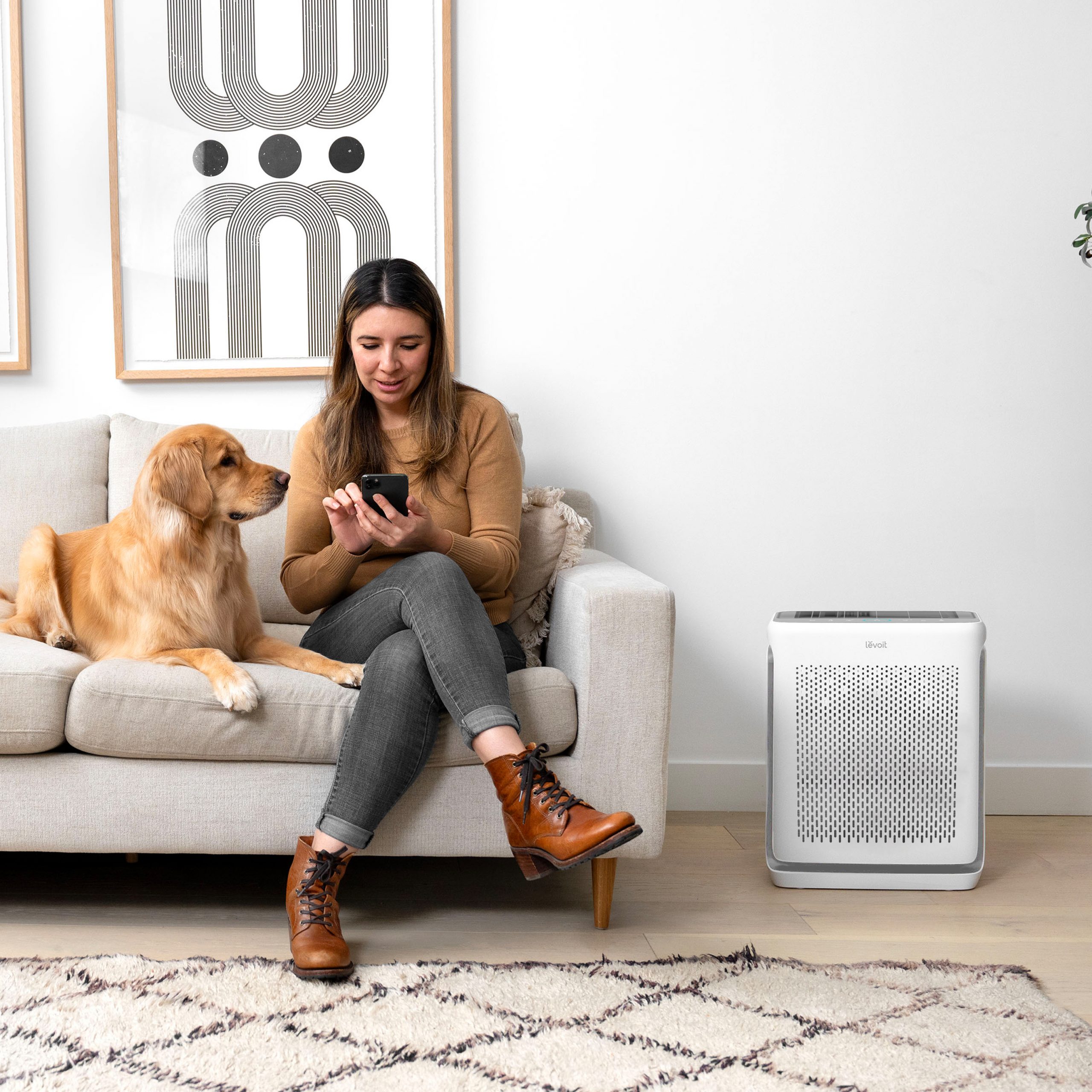 Очисник Levoit Vital 200S Pro Smart, 88 м², 416 м³/год, Wi-FI, справжній HEPA-фільтр 3 в 1, активоване вугілля, датчик якості повітря, автоматичний режим, сенсорний екран панелі керування