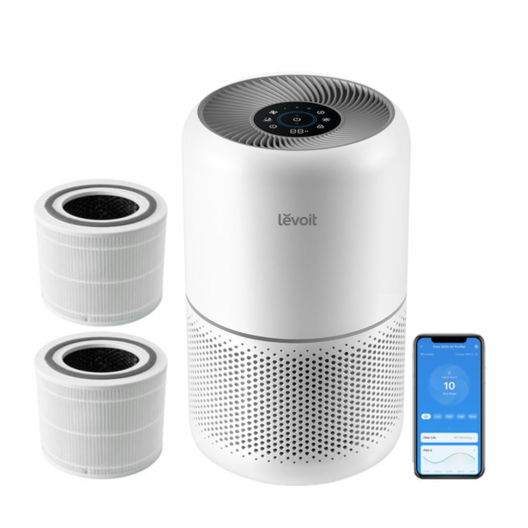 Очищувач повітря Smart Levoit Core 300S Plus White, 50 м², 240 м³/год, Wi-Fi, справжній HEPA-фільтр 3 в 1, активоване вугілля, датчик якості повітря, автоматичний режим, сенсорний екран панелі керування,+ додатковий фільтр
