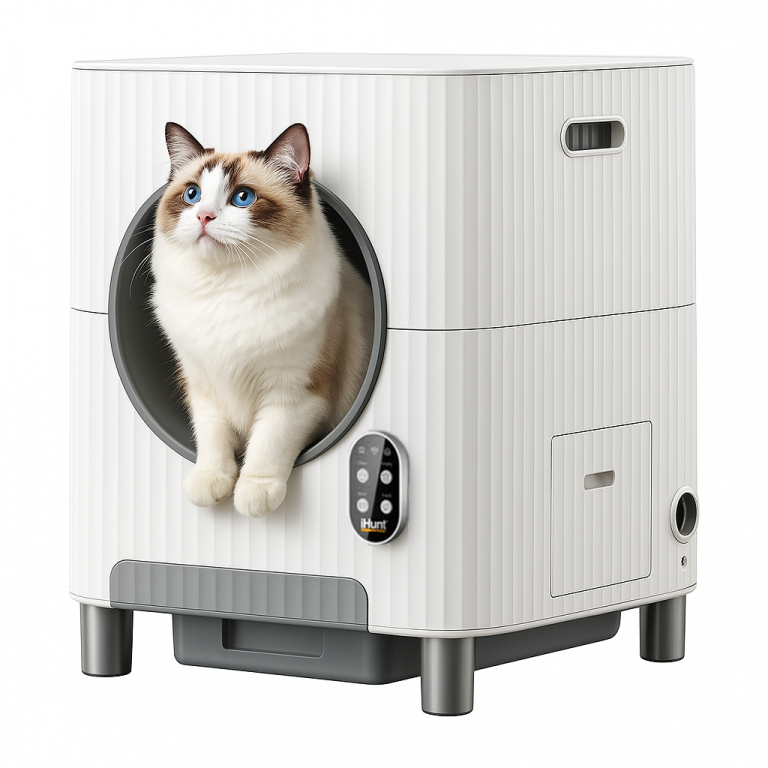 Автоматичний туалет розумний лоток для котів iHunt Smart Cat Litter V3, Wi-Fi, з сенсорами ваги та руху, дистанційне керування, система вентиляції та дезодорації
