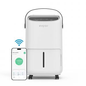 Осушувач повітря EvoAir NovaDry 12 Smart 12л/24год датчик вологості іонізація УФ-лампа сушіння одягу білий колір, чорний ремінець