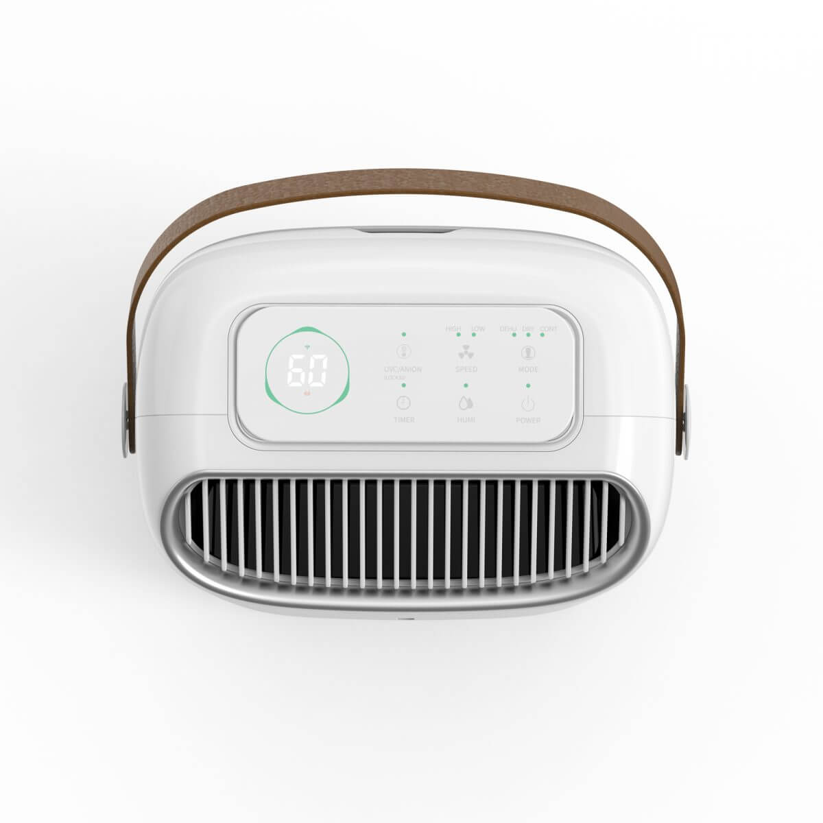 Осушувач повітря EvoAir NovaDry 12 Smart 12л/24год датчик вологості іонізація УФ-лампа сушіння одягу резервуар 2,5л білий колір, коричневий ремінець