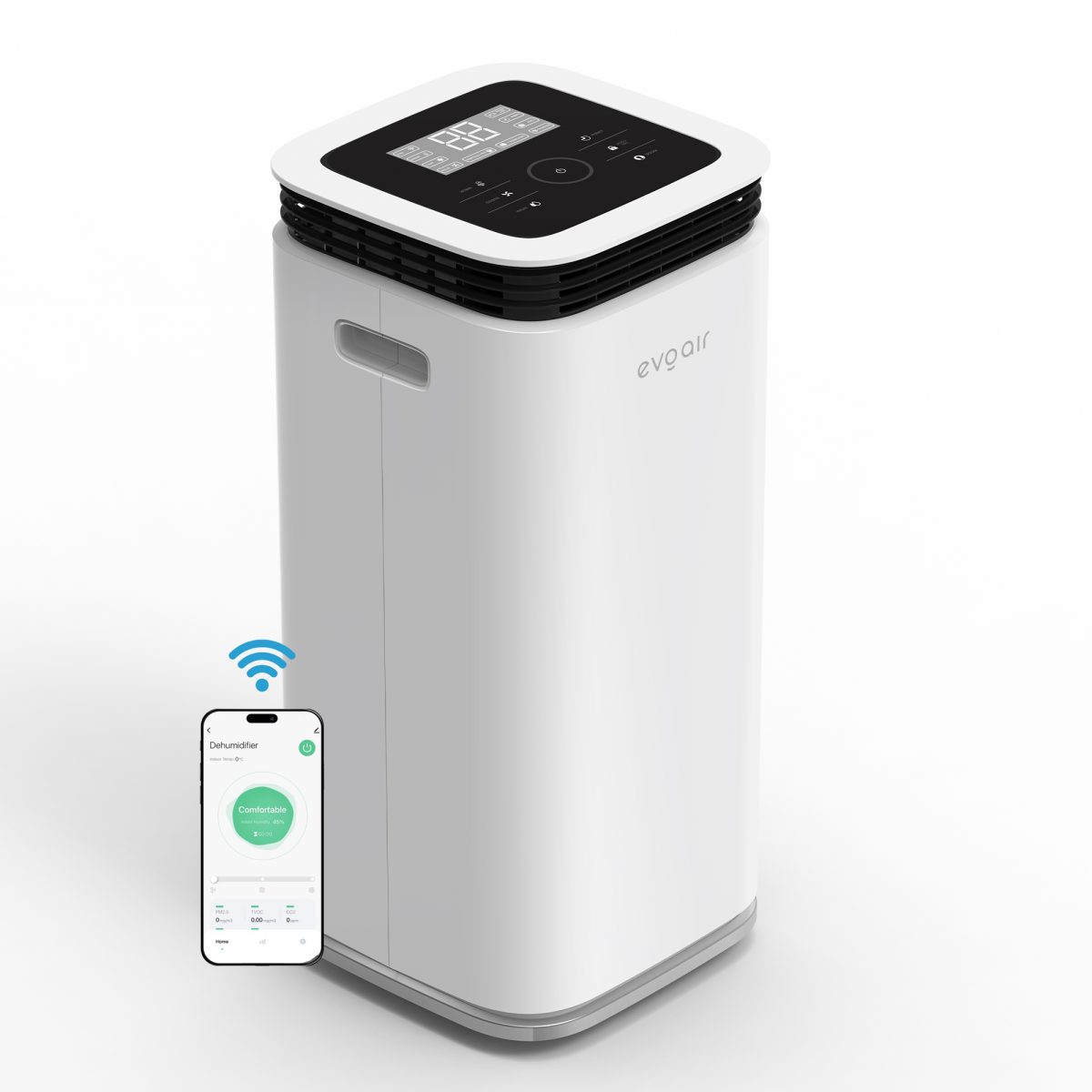 Осушувач повітря evoair, FlexyDry 22 Smart, датчик вологості 22 л/24 год, функція іонізації, сушіння білизни, резервуар 4,5 л