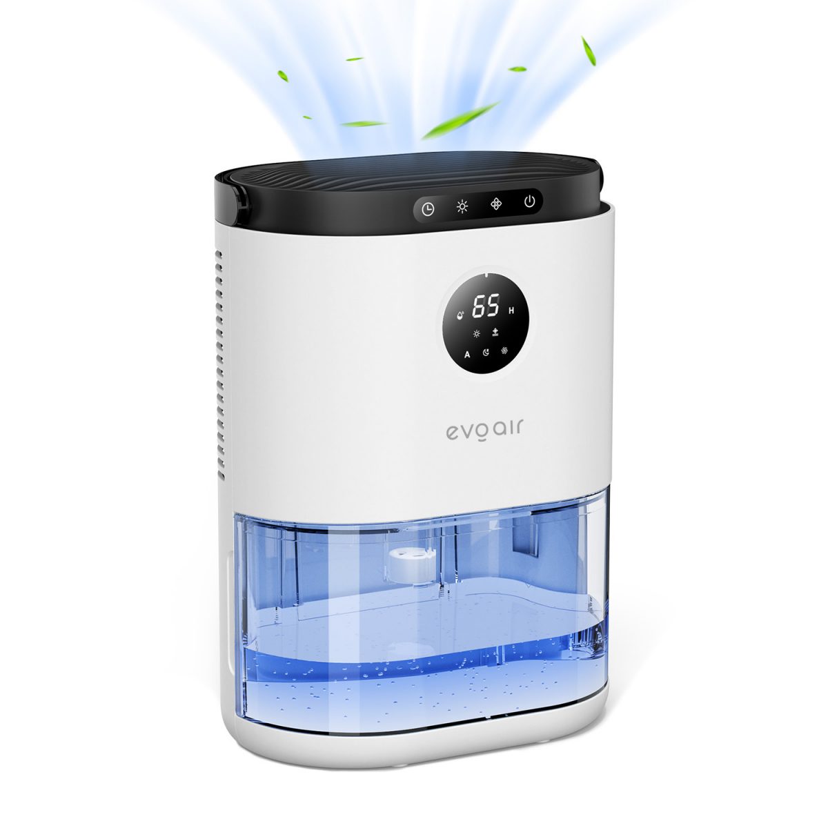 Осушувач повітря Evoair HUMIX560, 560 мл/24 год, безшумний, датчик вологості, 3 режими роботи, 7-кольорове підсвічування